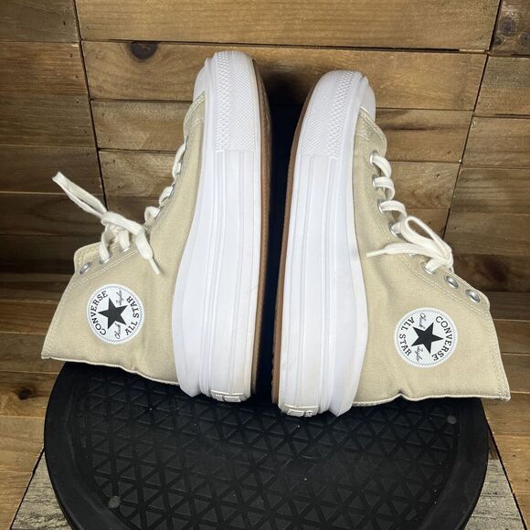 Converse Move Hi Women Size 5 Beach Stone Lightweight Platform Lace Up Sneakers - Picture 8 of 10